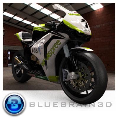 3D Model of 2009 Honda SuperBike - 3D Render 0